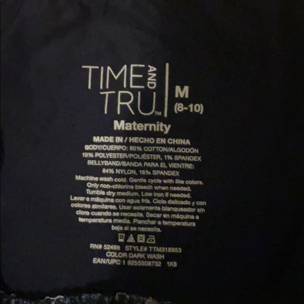 Time And Tru Maternity Medium Size 8-10 Jeans - Picture 4 of 4